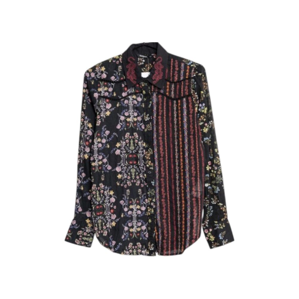 Desigual Long Sleeve Floral Button Top Size XXL NEW with Tags